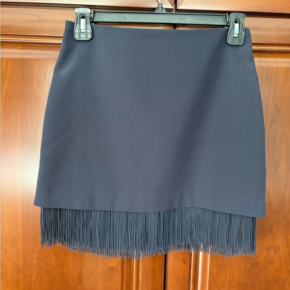 H&M Navy Blue Fringe Mini Skirt - Size 4